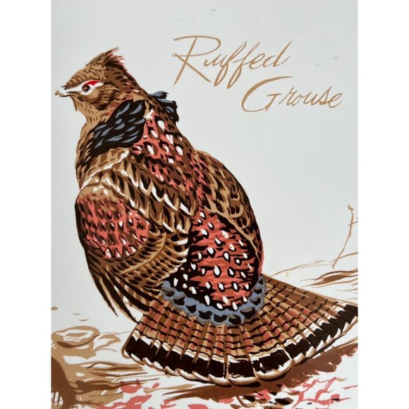 Vtg Screencraft Ruffed Grouse TRIVET / WALL HANGING Cork Back Artist P. Howard - Picture 3 of 7